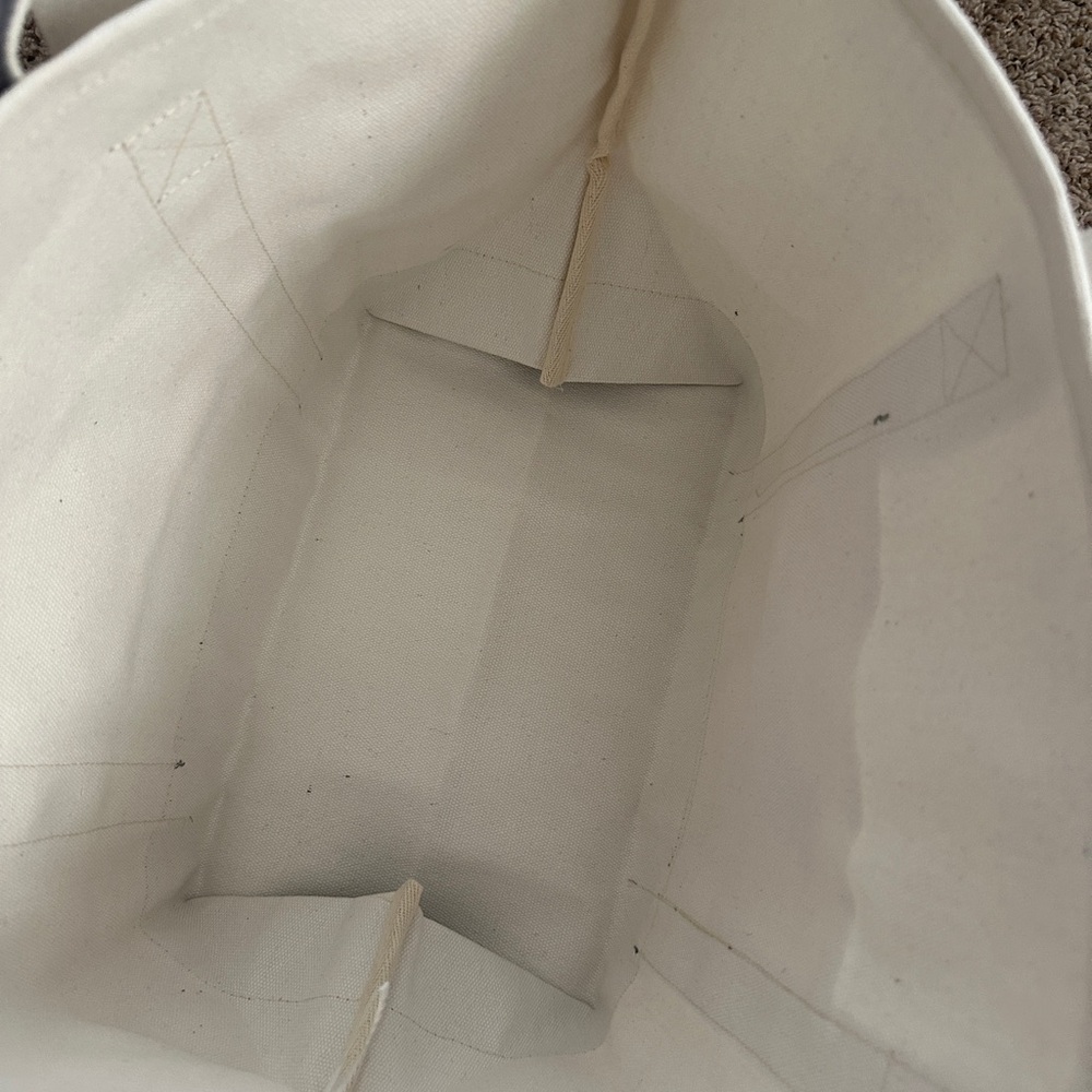Canvas Black Dog Tote Bag - White and Gray - Picture 3 of 5